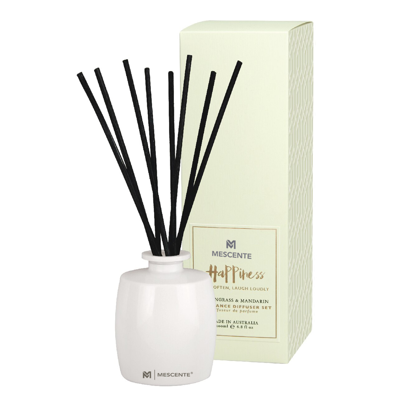 M&Scent nagy üvegpalack Otthoni Essentials Aroma Reed diffúzor ajándék szett rattan pálcikákkal