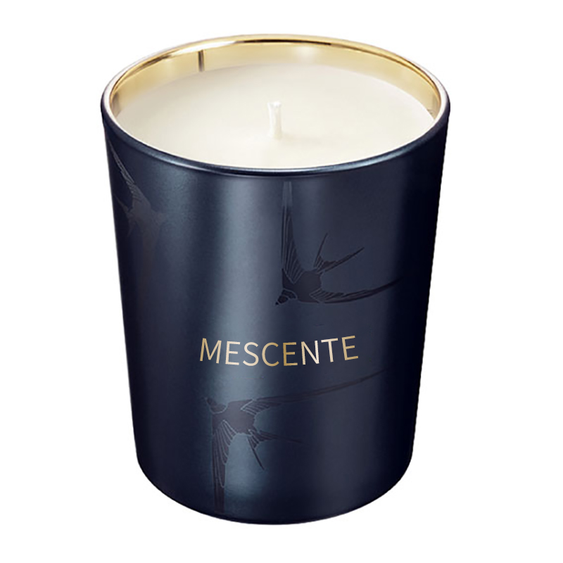 M&Scent kézzel készített luxus üvegtartó oszlop, vanília illatú gyertya kristályokkal
