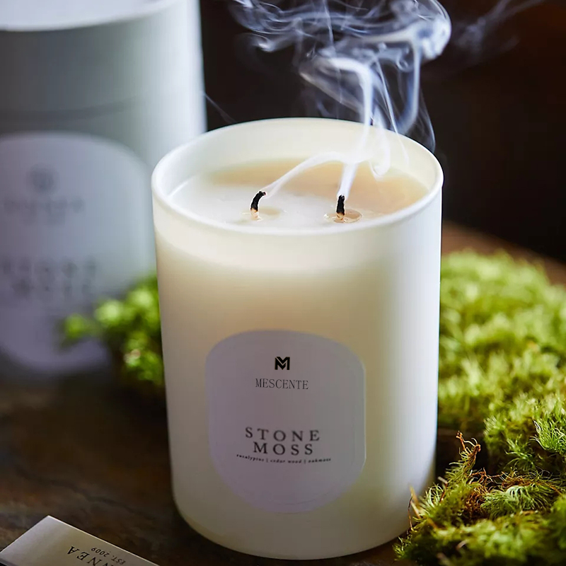 M&Scent egyedi logó meditáció, nem mérgező kövek gyógynövény kézzel öntött természetes illatos szójaviasz kristálygyertyák