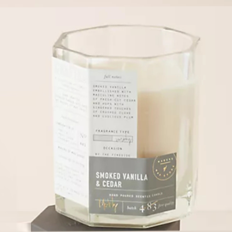 M&Scent egyedi luxus fa fedél pamut kanóc üvegedény szója viasz keverék őszi kézműves üveggyertya