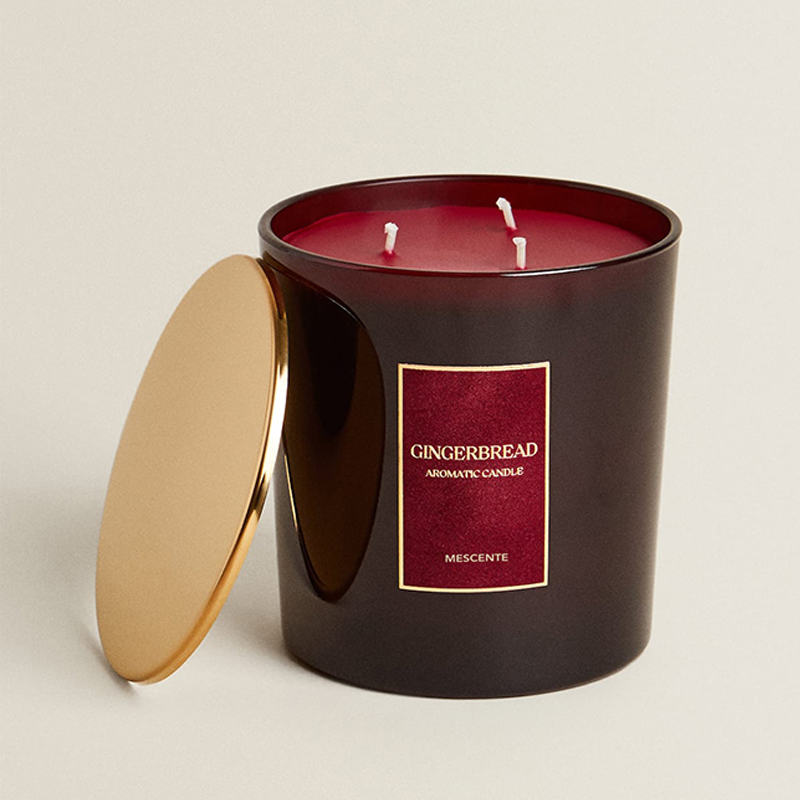 M&Scent egyedi luxus 3 Wicks gyertyák, személyre szabott saját címkés fekete matt üveg illatos gyertya