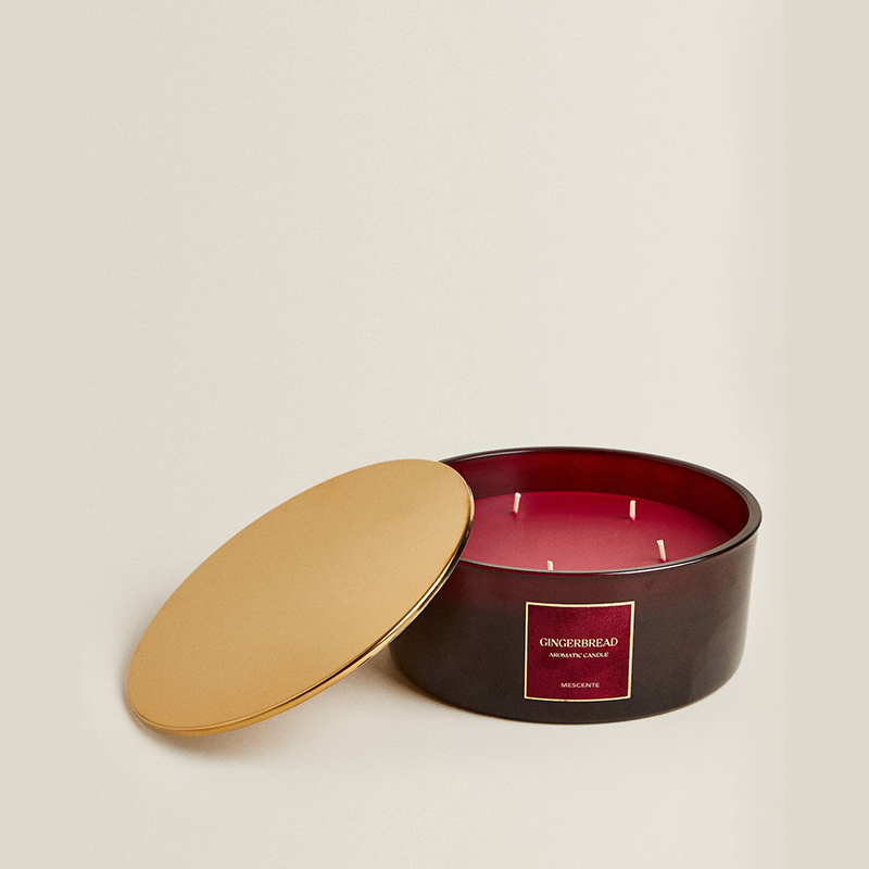 M&Scent egyedi luxus 3 Wicks gyertyák, személyre szabott saját címkés fekete matt üveg illatos gyertya
