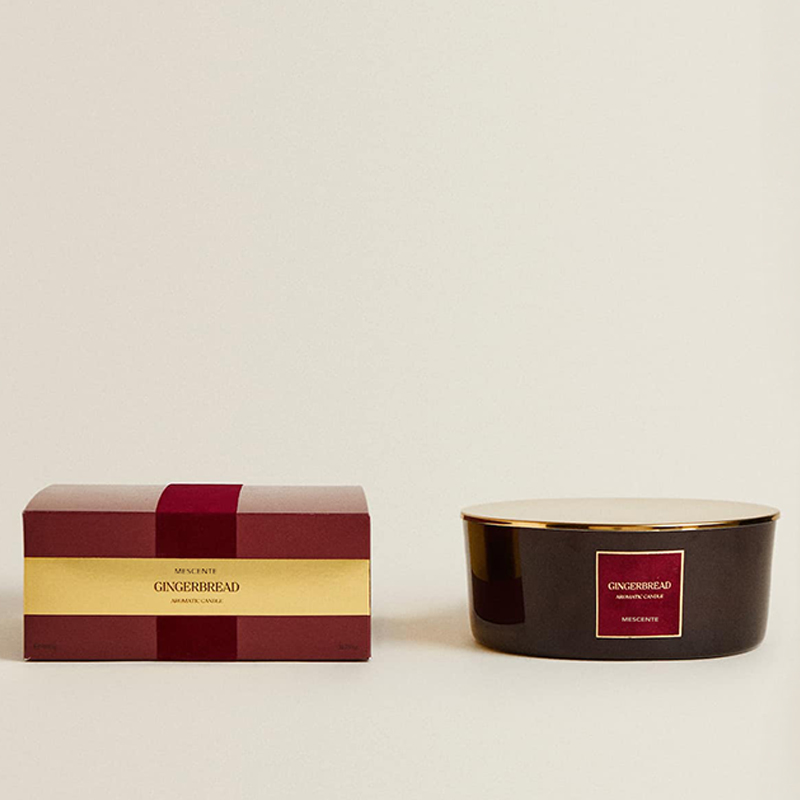 M&Scent egyedi luxus 3 Wicks gyertyák, személyre szabott saját címkés fekete matt üveg illatos gyertya