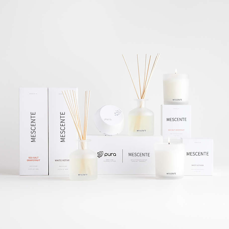 M&Scent luxus saját márkás lila színű aroma náddiffúzor ajándék szett dobozzal
