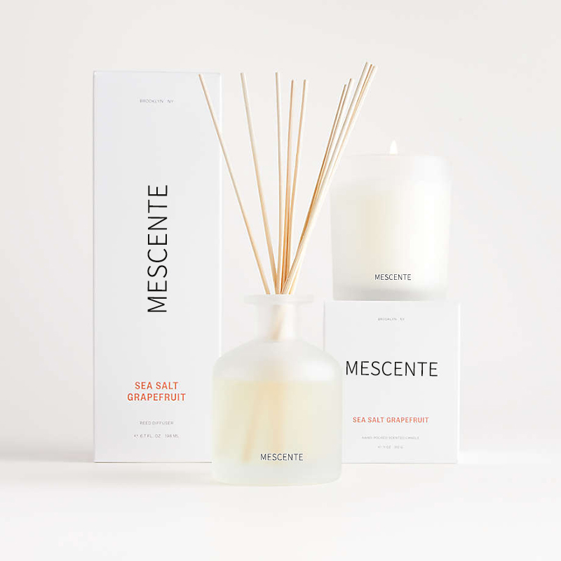 M&Scent luxus saját márkás lila színű aroma náddiffúzor ajándék szett dobozzal
