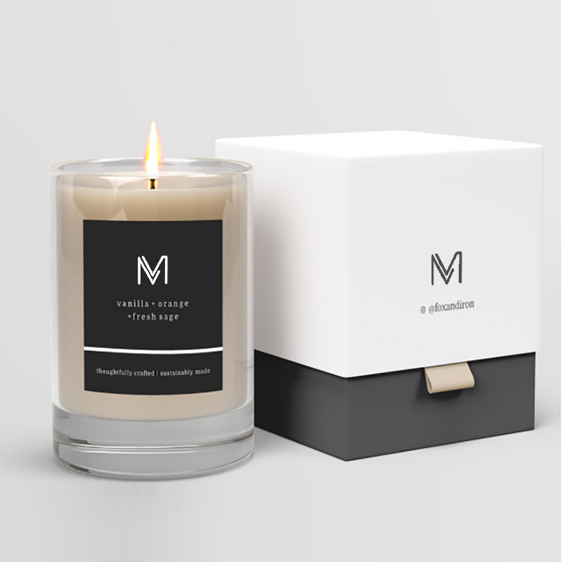 M&Scent nagykereskedelmi gyár közvetlenül luxus saját márkás szójaviasz illatgyertyák dobozával ömlesztve