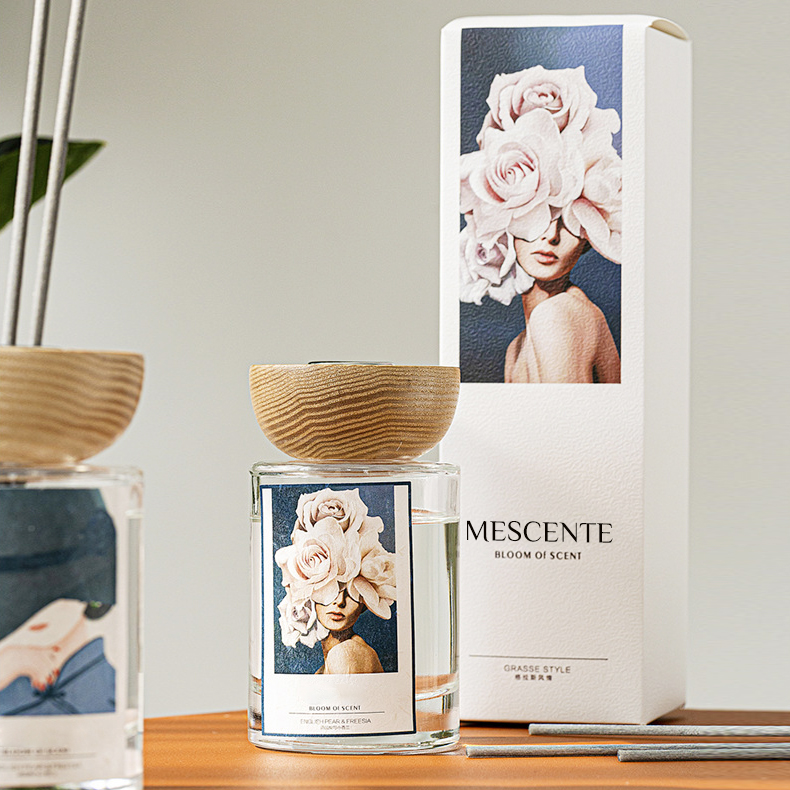 M&Scent nagykereskedelmi saját márkás üvegpalackos náddiffúzor készletek dugóval