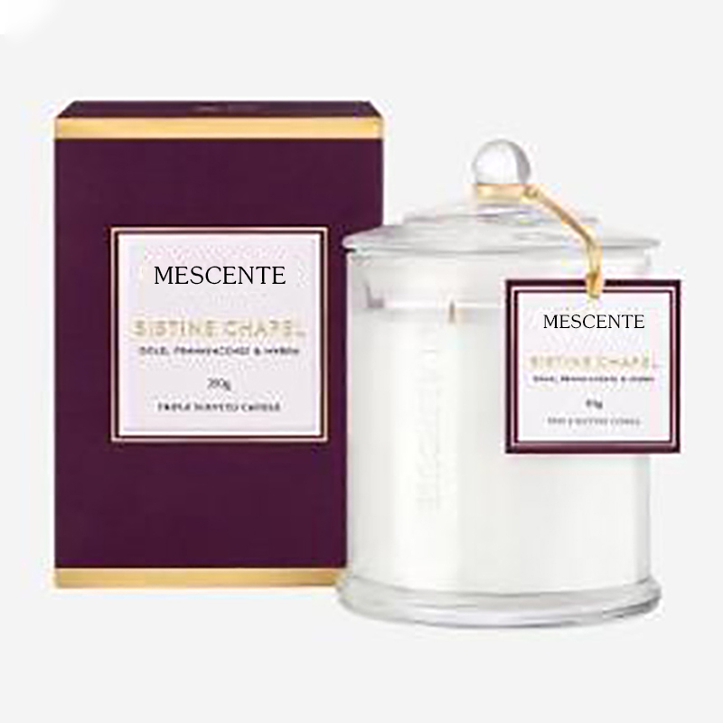 M&Scent nagykereskedelmi luxus egyedi saját márkás karácsonyi kupolás üveges illatos szójagyertyák fedéllel