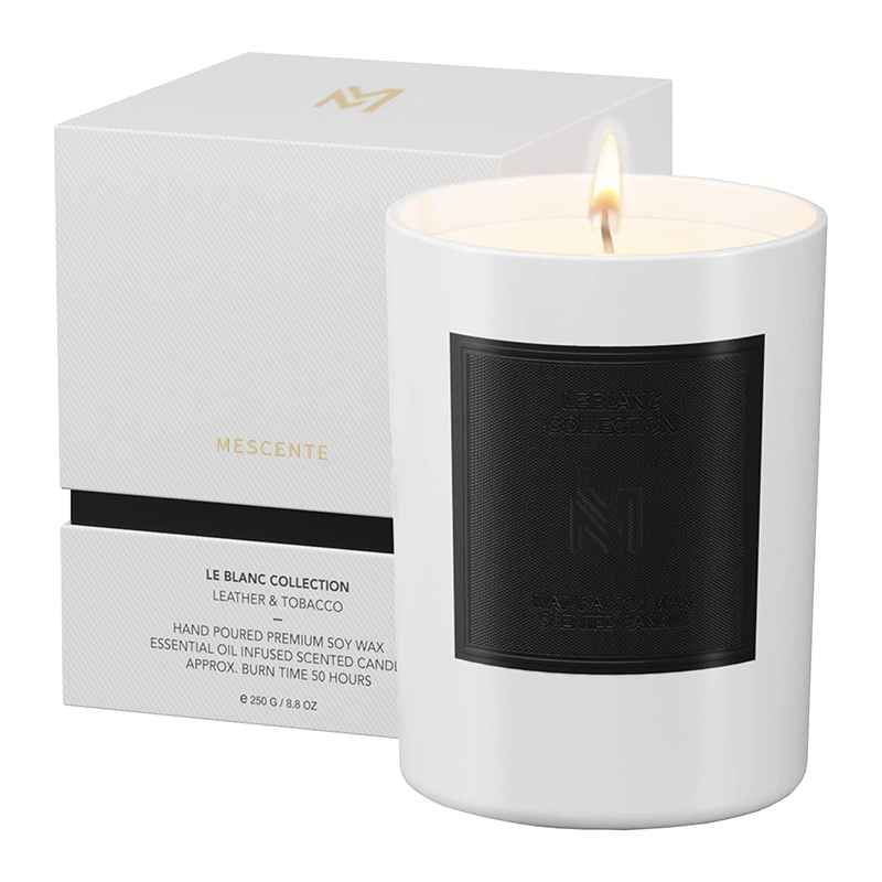M&Scent nagykereskedelmi egyedi luxus fekete üvegedény karácsonyi aromaterápiás szójaviasz gyertya készletek