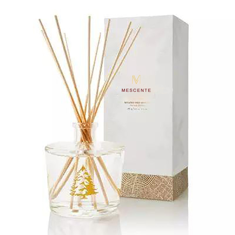 M&Scent nagykereskedelmi luxus üvegpalack Stik Fiber kerek fa csavaros aroma nád diffúzor ajándék készletek