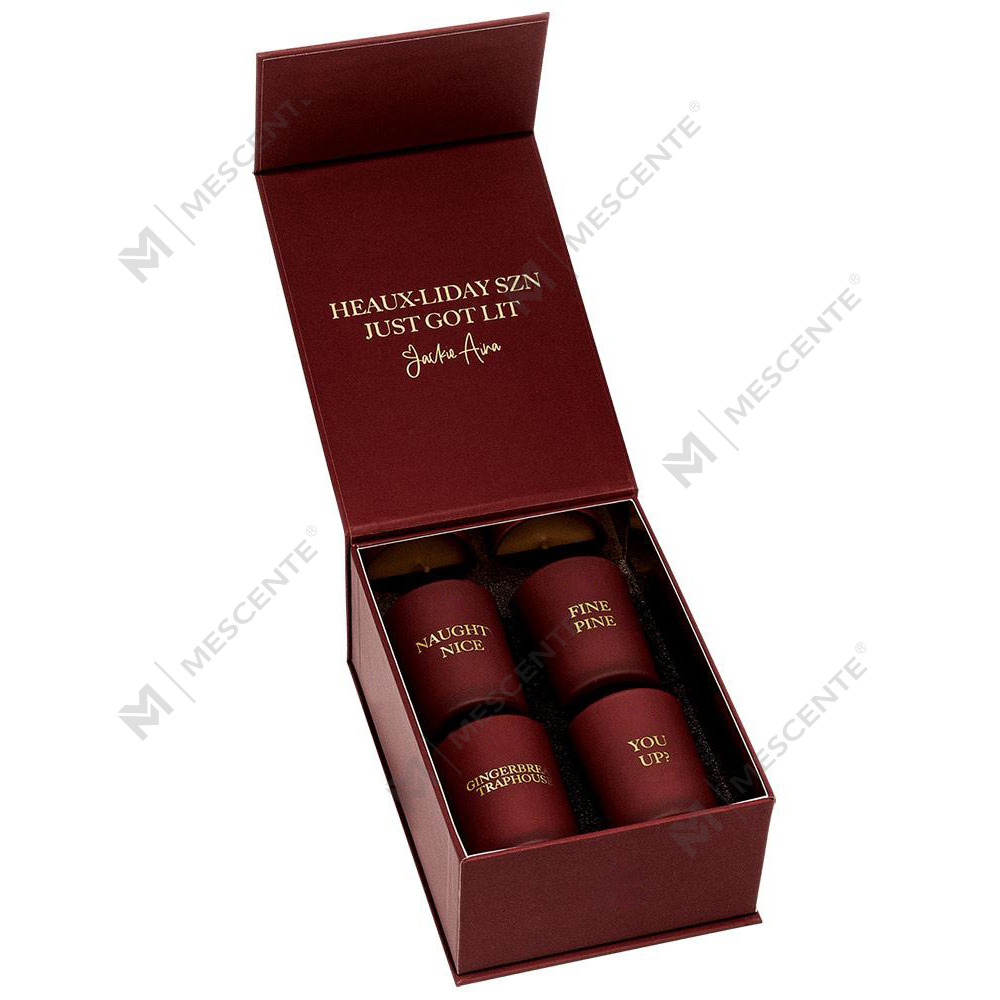 M&Scent luxus saját márkás lakberendezési aroma illatos gyertya ajándék szett 4 db