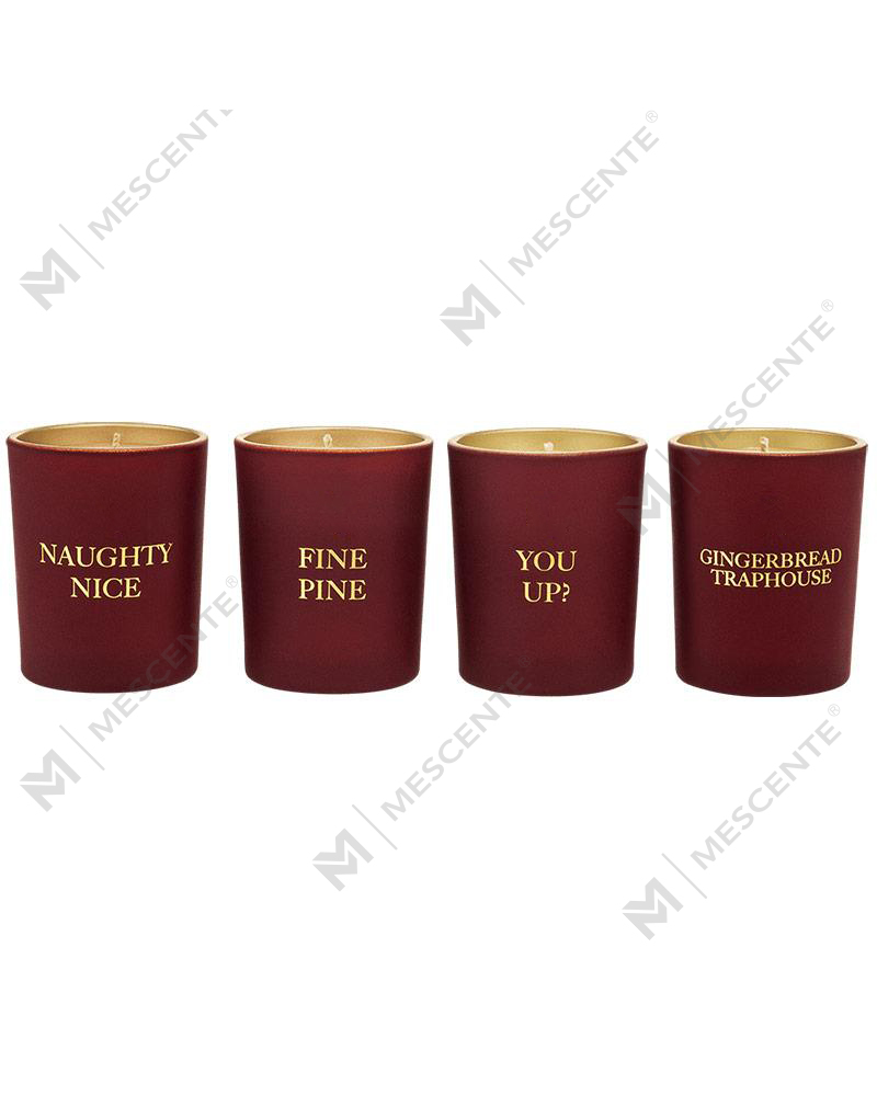 M&Scent luxus saját márkás lakberendezési aroma illatos gyertya ajándék szett 4 db