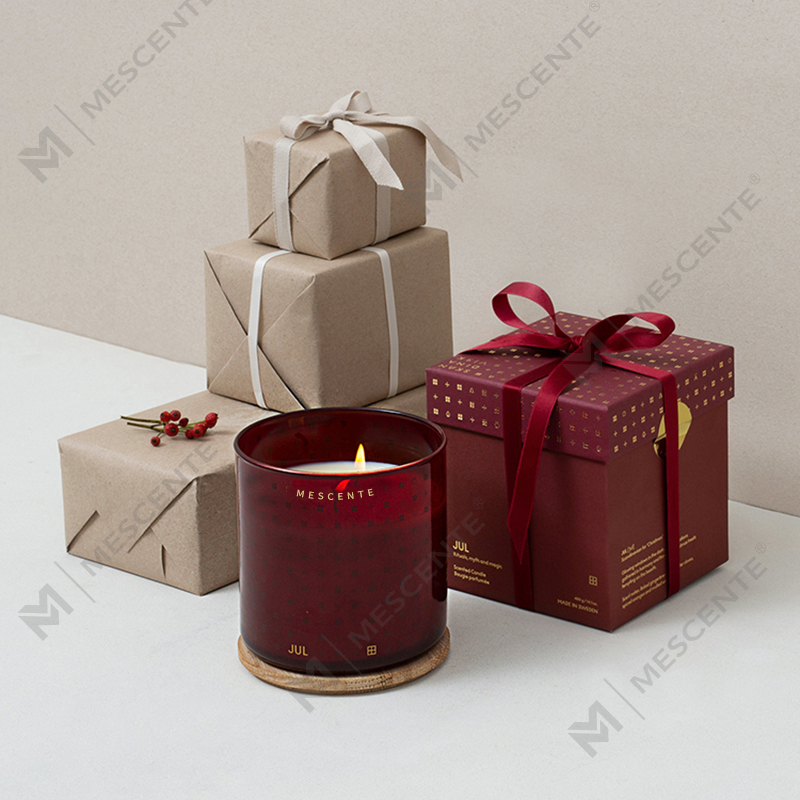 M&Scent luxus egyedi kézzel készített karácsonyi dekoratív illatos szójaviasz gyertyák díszdobozban