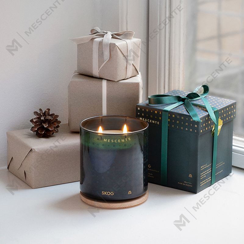 M&Scent luxus egyedi kézzel készített karácsonyi dekoratív illatos szójaviasz gyertyák díszdobozban