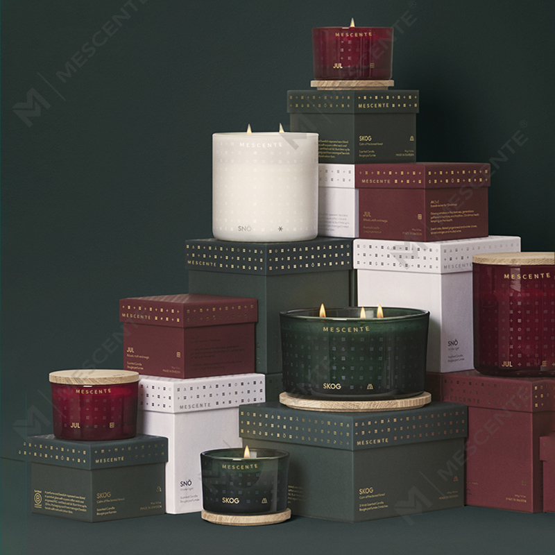M&Scent luxus egyedi kézzel készített karácsonyi dekoratív illatos szójaviasz gyertyák díszdobozban