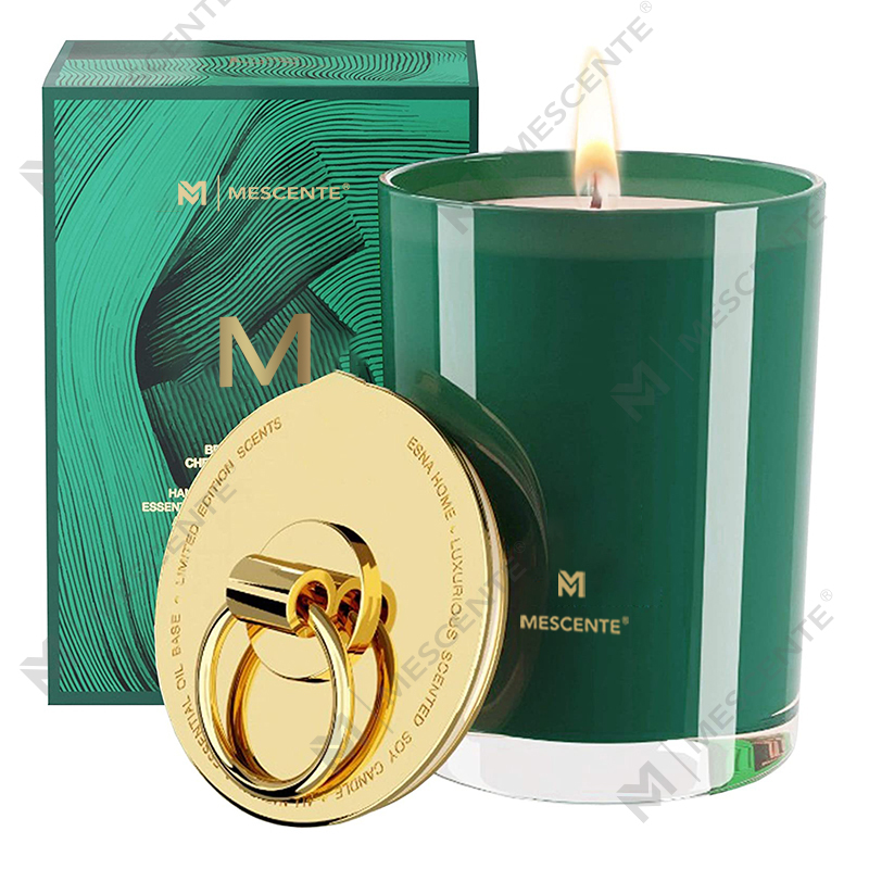 M&Scent luxus fehér szójaviasz logó, személyre szabott esküvői illatos gyertyák, egyedi tábori gyertya