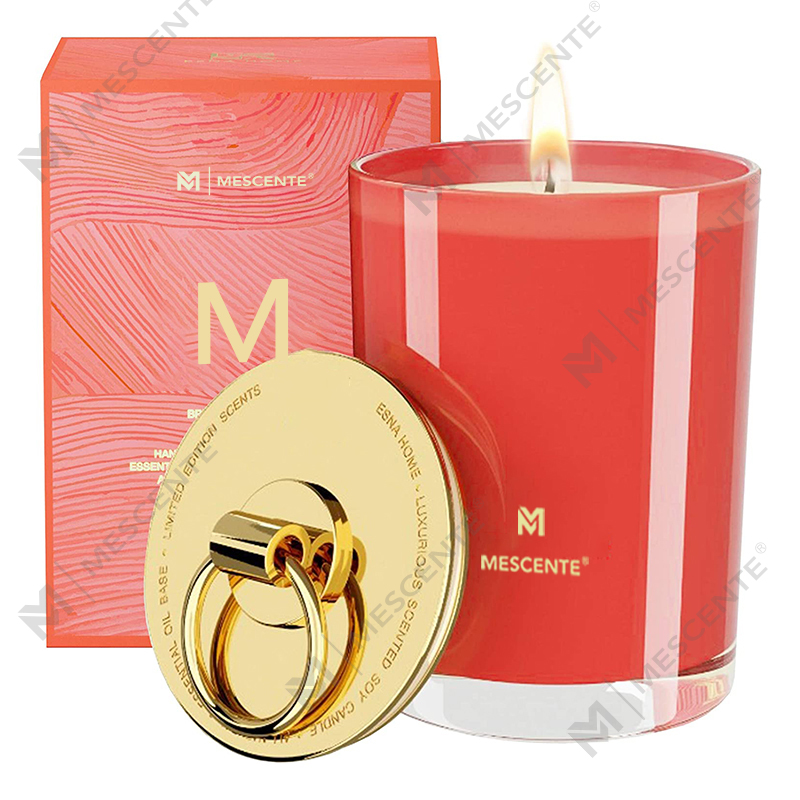 M&Scent luxus fehér szójaviasz logó, személyre szabott esküvői illatos gyertyák, egyedi tábori gyertya