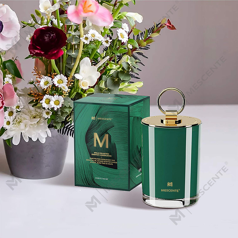 M&Scent luxus fehér szójaviasz logó, személyre szabott esküvői illatos gyertyák, egyedi tábori gyertya