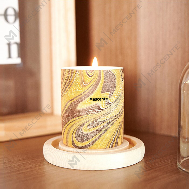 M&Scent nagykereskedés olcsó, egyedi luxus saját címkés oszlopos illatos szójaviasz fa kanóc aromagyertya