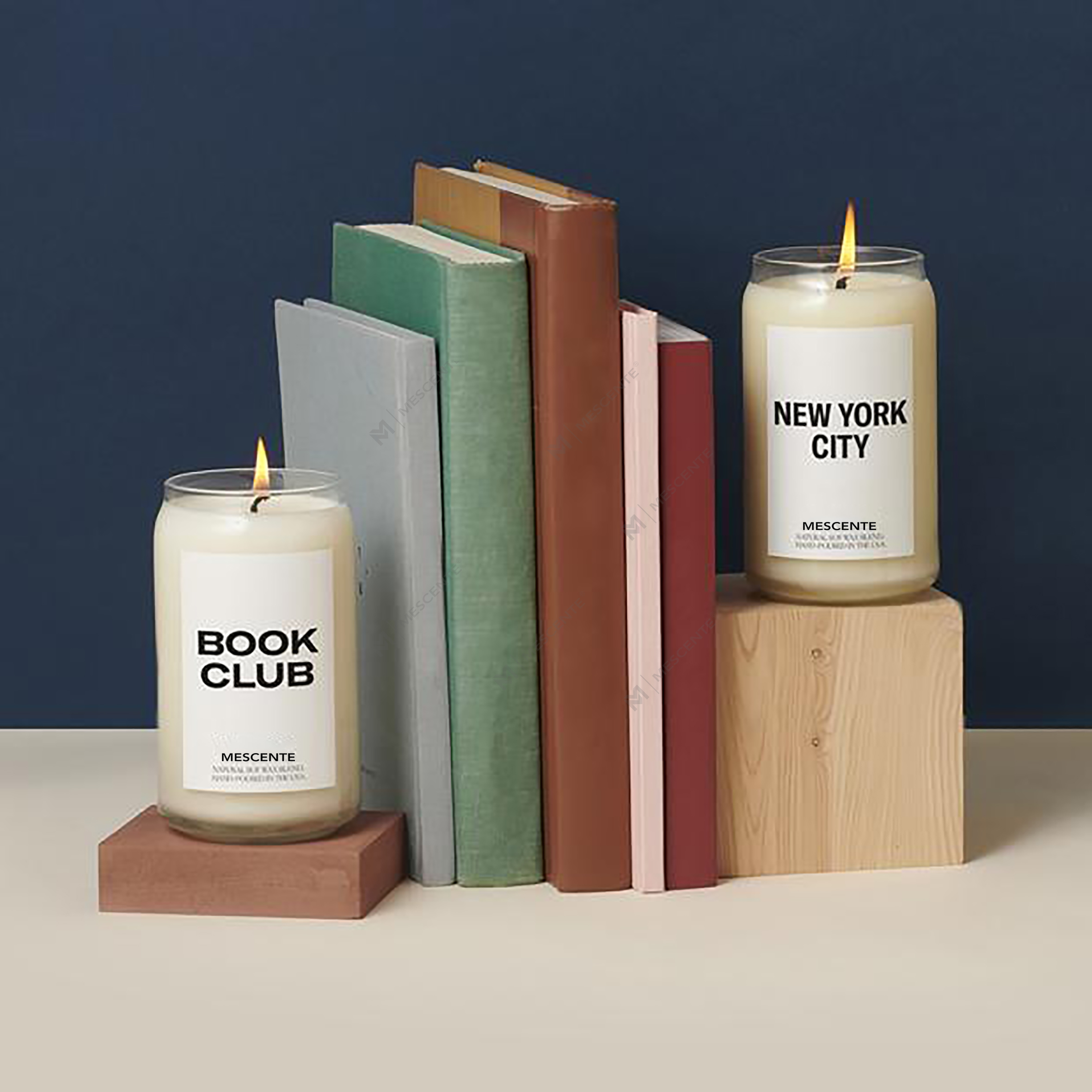 M&Scent Organic testreszabott kerámia tejes Woodwick gyertyák, gyertyatartó