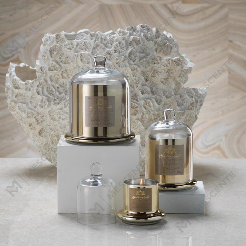 M&Scent dekoratív romantikus esküvői csengő üveg kupolával illatos gyertya A29275