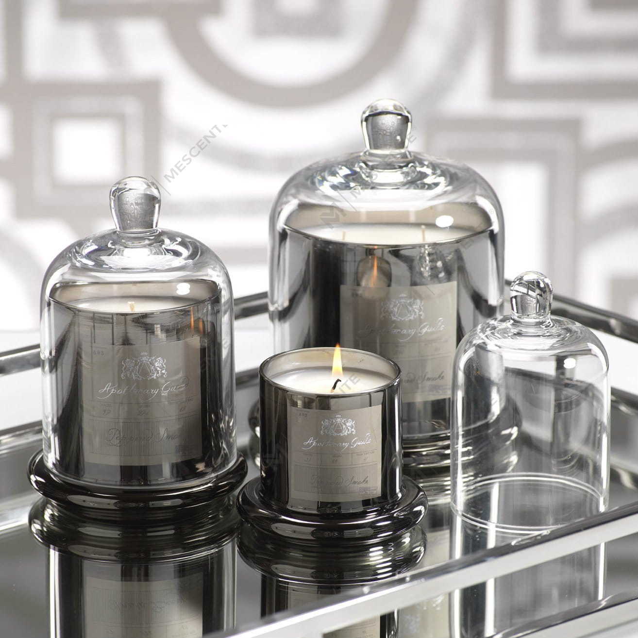 M&Scent dekoratív romantikus esküvői csengő üveg kupolával illatos gyertya A29275
