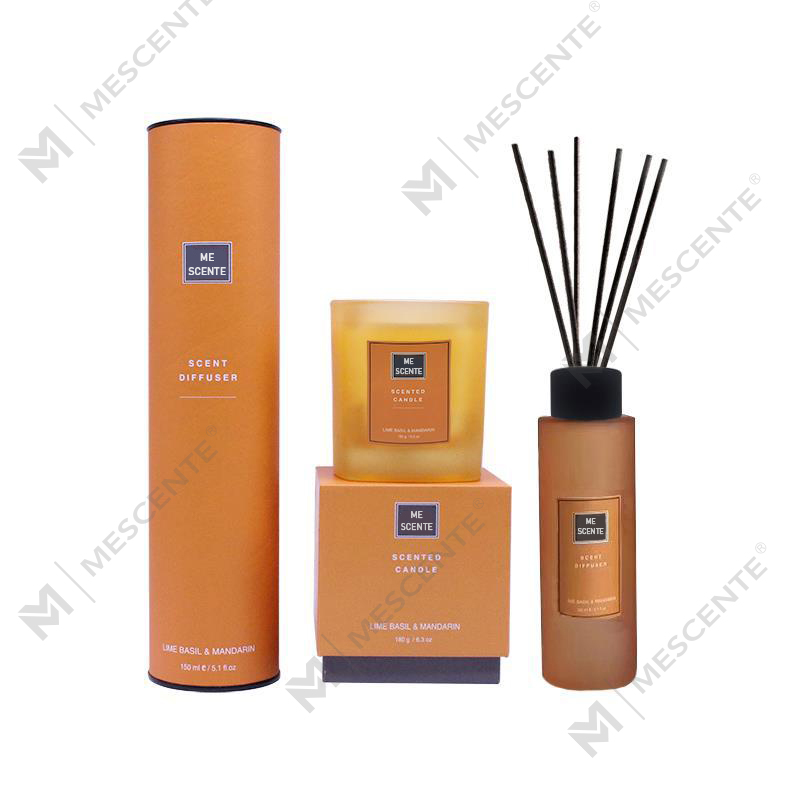 150 ml-es otthoni illatú Reed diffúzor ajándék szett illatos gyertyával A99189