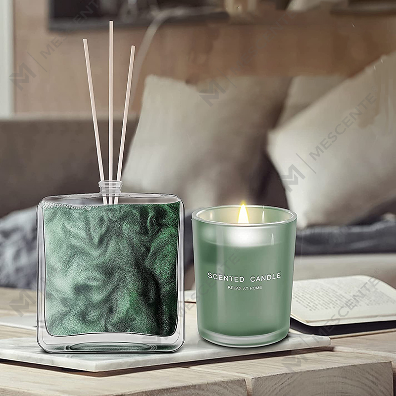 M&Scent citrombazsalikom illatos olajos nád diffúzor és illatos gyertya ajándék készlet botokkal otthonra
