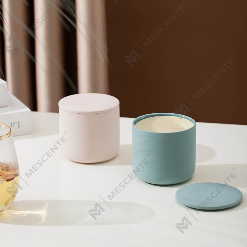 M&Scent nagykereskedés egyedi modern nagy 3 kanócos ezüst fehér fagyos karácsonyi gyertyatartó bambusz fedéllel
