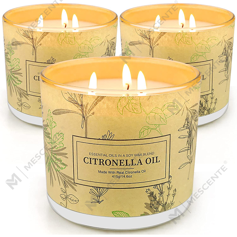 Tartós, 3 kanócos tégelyes illatos aromaterápiás citronella olajos gyertya készletek otthoni kerti terasz erkélyre