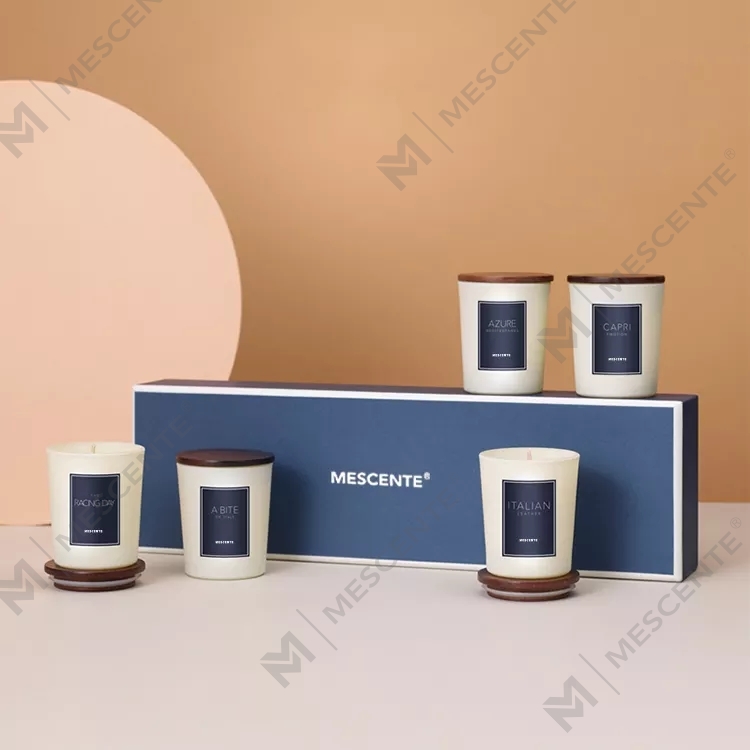 M&scent nagykereskedelmi saját márkás illatolaj illatos gyertyák luxus tetővel, aromaterápiás gyertya
