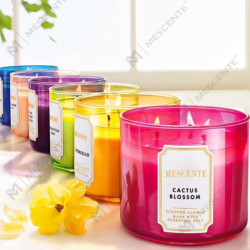 M&Scent kézzel készített 3 kanóc természetes jázmin illatú szójaviasz gyertya ajándék, saját márkás aromaterápiás kristálygyertyák