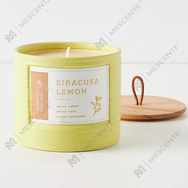 M&Scent Private Label Színes kerámia tégelyek Illatos szójaviasz Chic gyertyák