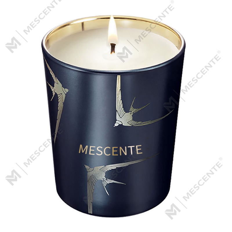 M&Scent kézzel készített luxus üvegtartó oszlop, vanília illatú gyertya kristályokkal