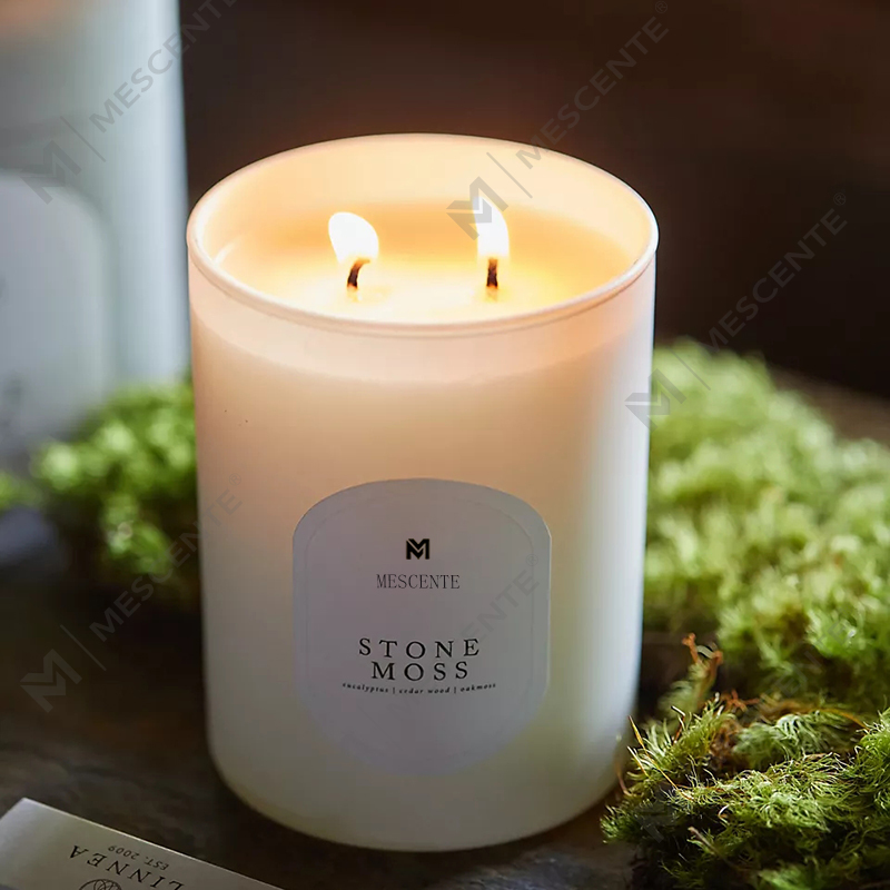 M&Scent egyedi logó meditáció, nem mérgező kövek gyógynövény kézzel öntött természetes illatos szójaviasz kristálygyertyák