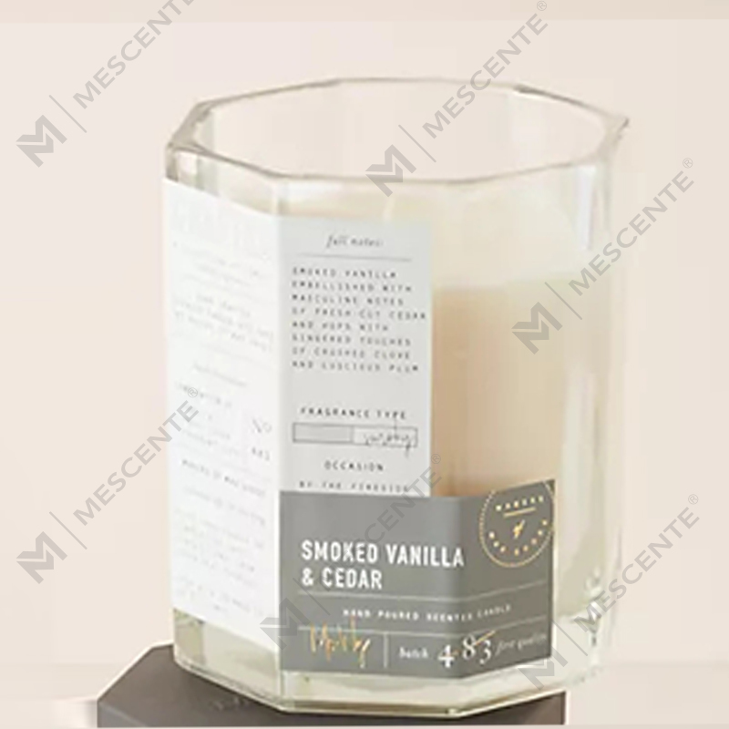 M&Scent egyedi luxus fa fedél pamut kanóc üvegedény szójaviasz keverék őszi kézműves üveggyertya