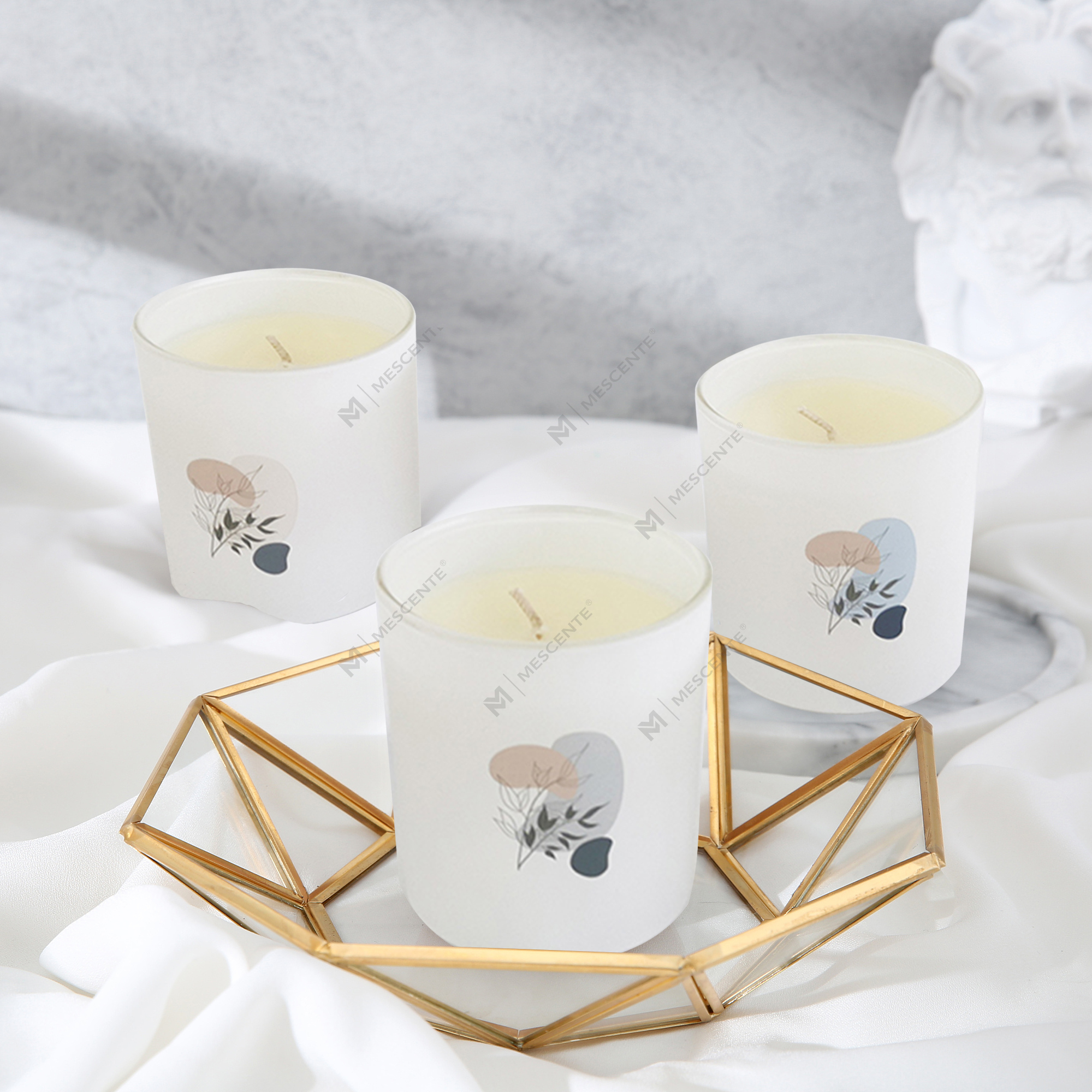 M&Scent többszörös kiváló minőségű, 100%-ban természetes aromájú szója illatos gyertyák üvegedényben fedéllel