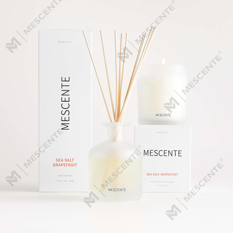 M&Scent luxus saját márkás lila színű aroma náddiffúzor ajándék szett dobozzal