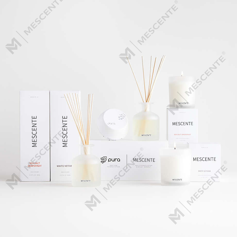 M&Scent luxus saját márkás lila színű aroma náddiffúzor ajándék szett dobozzal