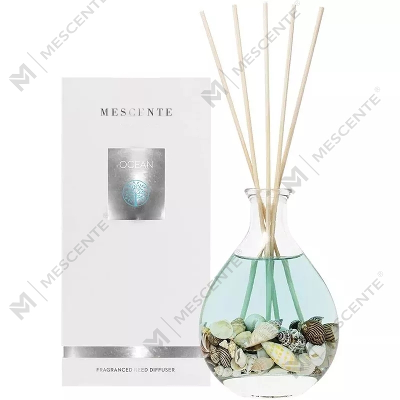 M&Scent nagykereskedelmi luxus saját márkás üvegpalackos rattan pálcás náddiffúzor készletek dugóval